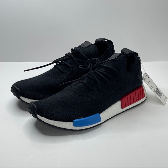 Adidas NMD R1 PK Black Red Blue White Running Shoes GZ0066 Men's US Size 9.5 - Picture 1 of 6